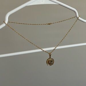 Gold Toned Coin Pendant Necklace